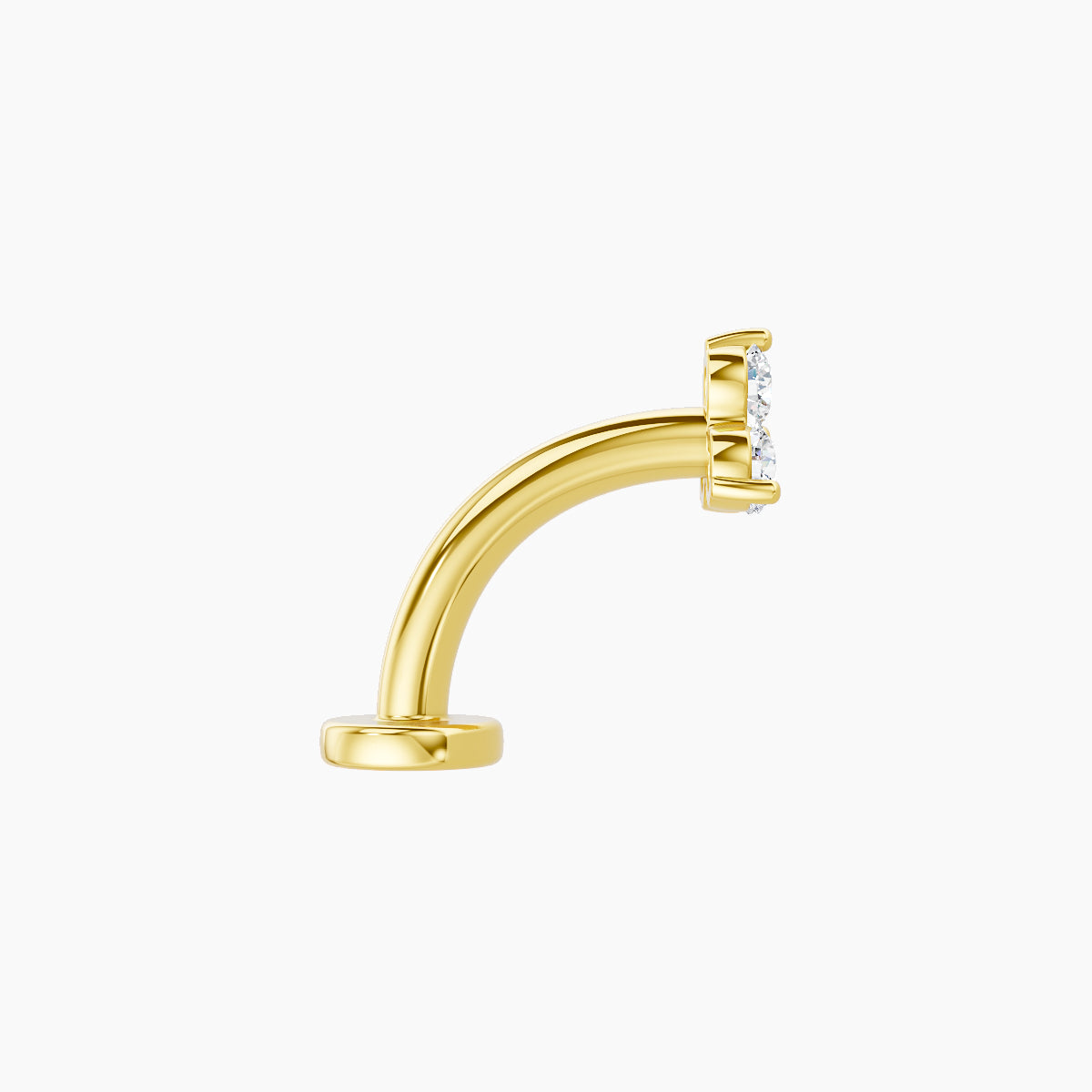 Venus | 18k Yellow Gold 4.5 mm 8 mm Trilogy Diamond Floating Navel Piercing