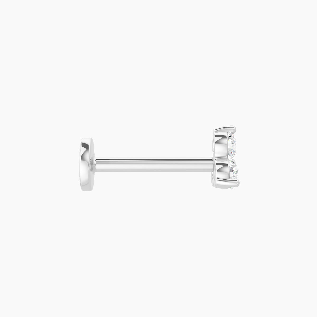 Venus | 18k White Gold 4.5 mm 8 mm Trilogy Diamond Nose Piercing