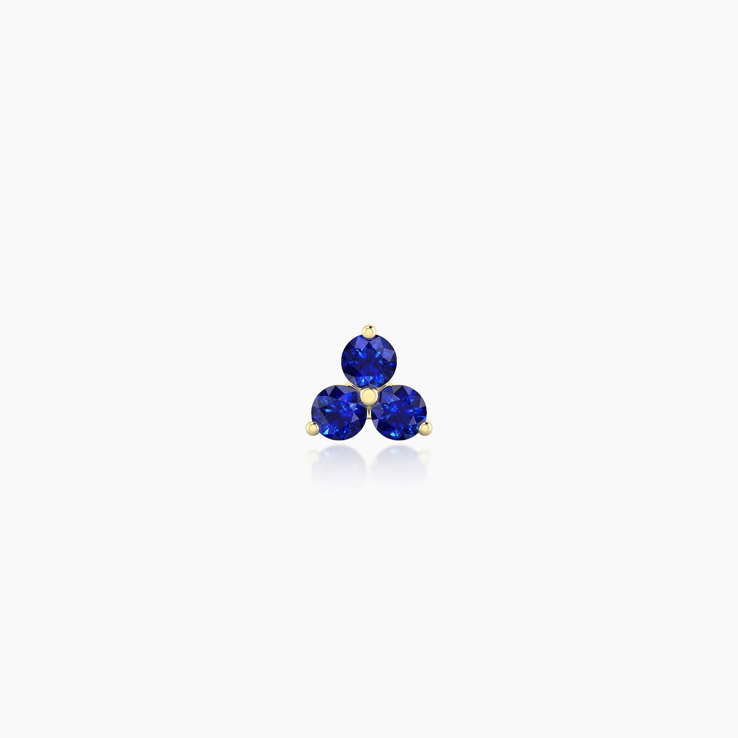 Venus | 18k Yellow Gold 8 mm 4.5 mm Trilogy Sapphire Nose Piercing