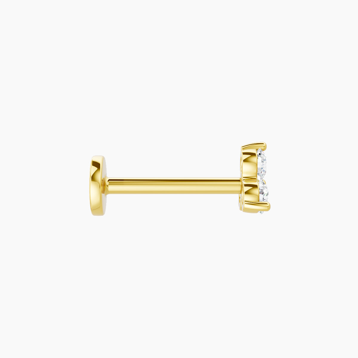 Venus | 18k Yellow Gold 4.5 mm 8 mm Trilogy Diamond Piercing