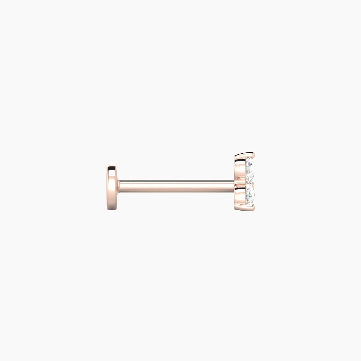 Venus | 18k Rose Gold 4.5 mm 8 mm Trilogy Diamond Piercing