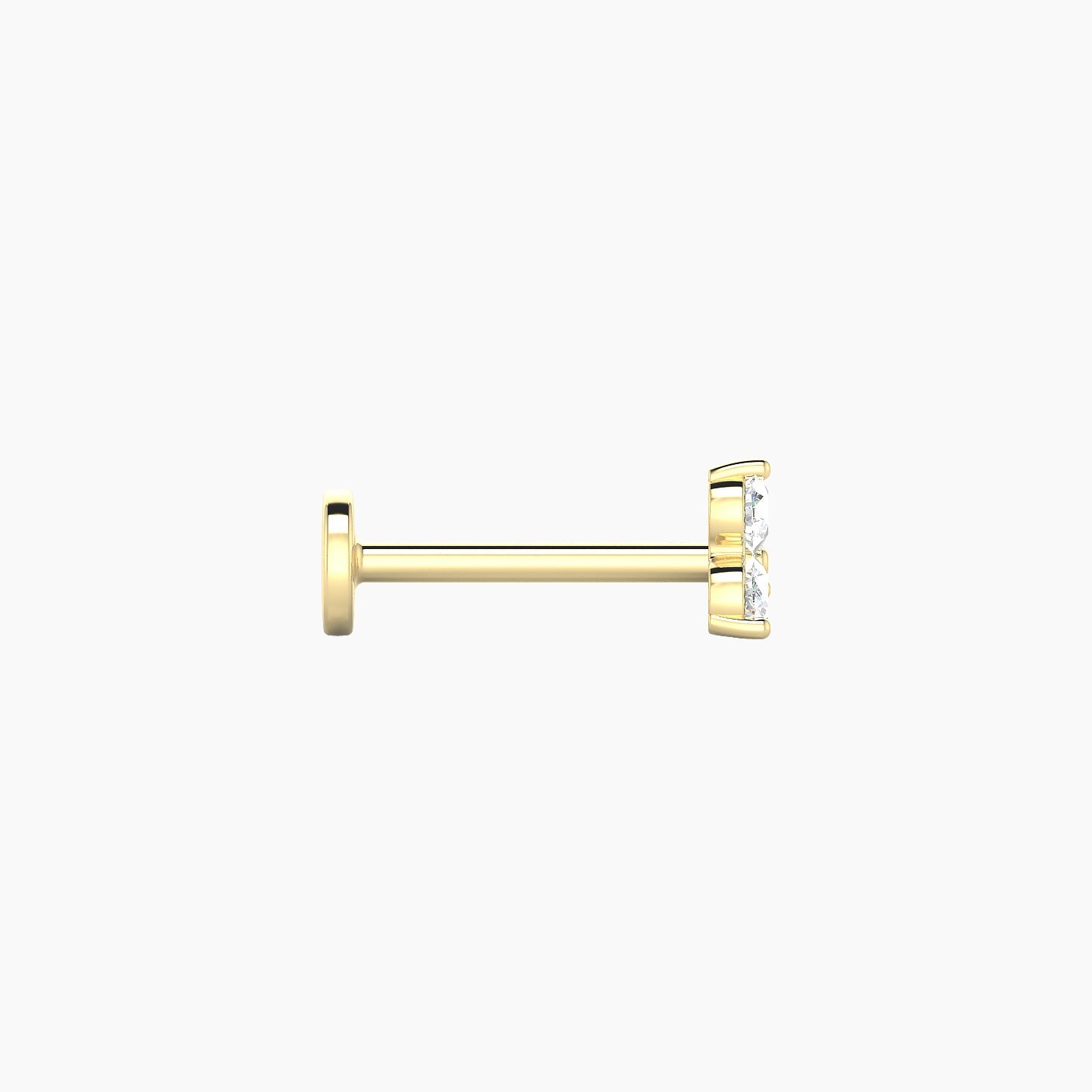 Venus | 18k Yellow Gold 4.5 mm 8 mm Trilogy Diamond Piercing