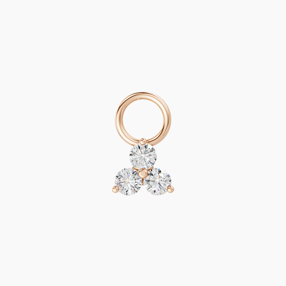 Venus | 18k Rose Gold 4.5 mm Trilogy Diamond Charm