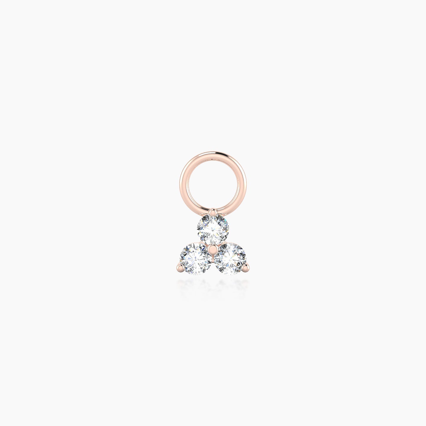 Venus | 18k Rose Gold 4.5 mm Trilogy Diamond Charm