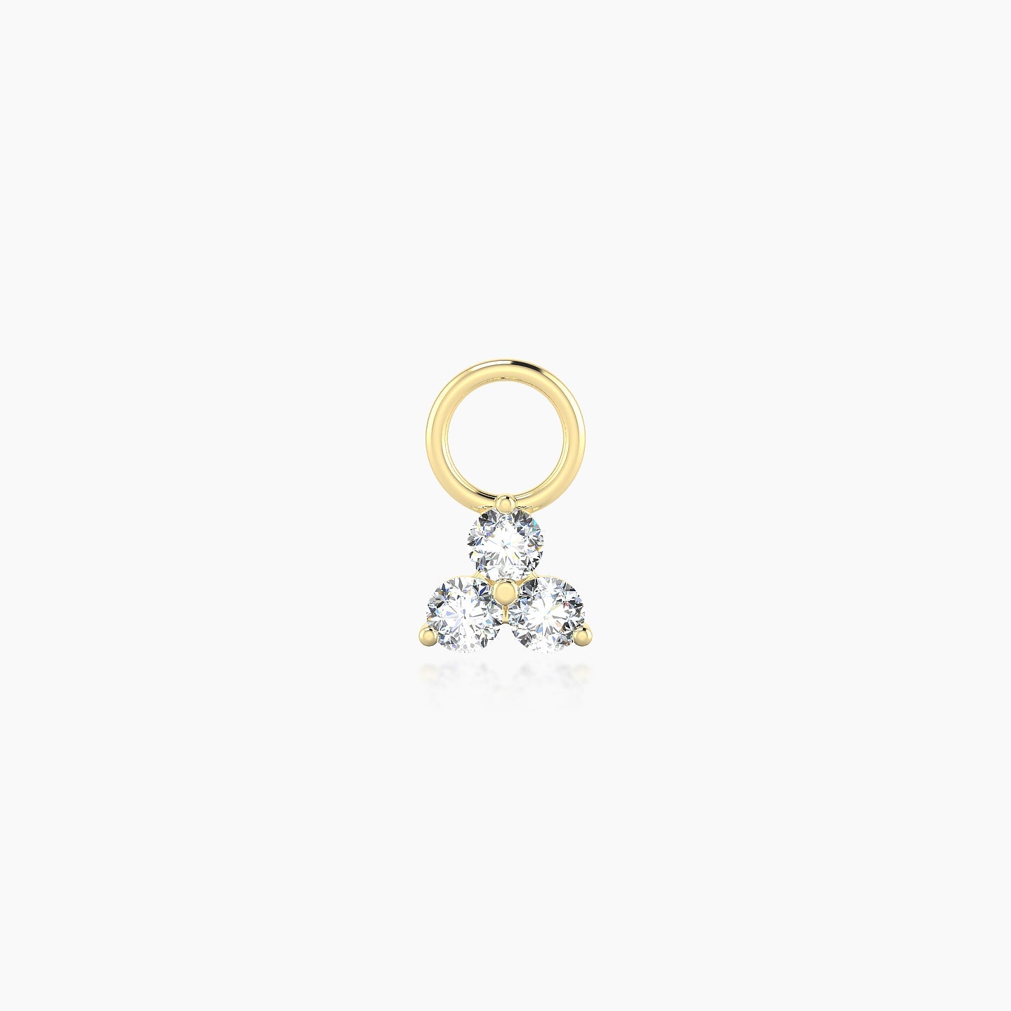 Venus | 18k Yellow Gold 4.5 mm Trilogy Diamond Charm