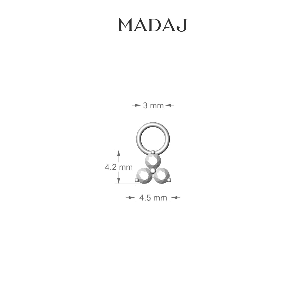 Venus | 18k Yellow Gold 4.5 mm Trilogy Diamond Charm