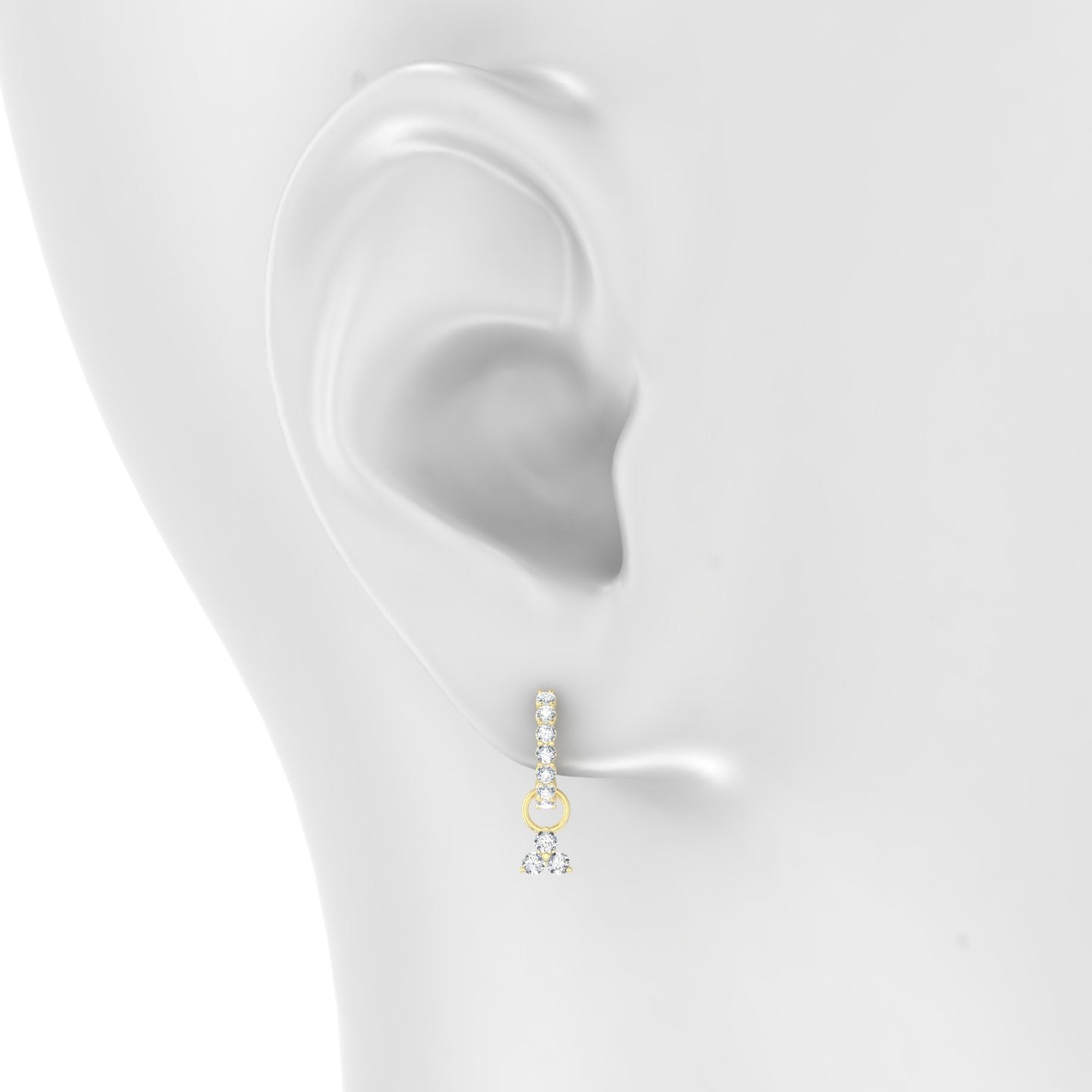 Venus | 18k Yellow Gold 4.5 mm Trilogy Diamond Charm