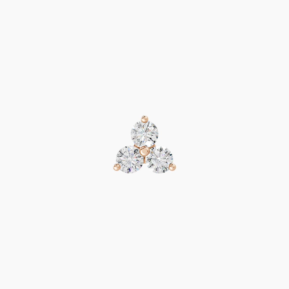 Venus | 18k Rose Gold 4.5 mm Trilogy Diamond Earring