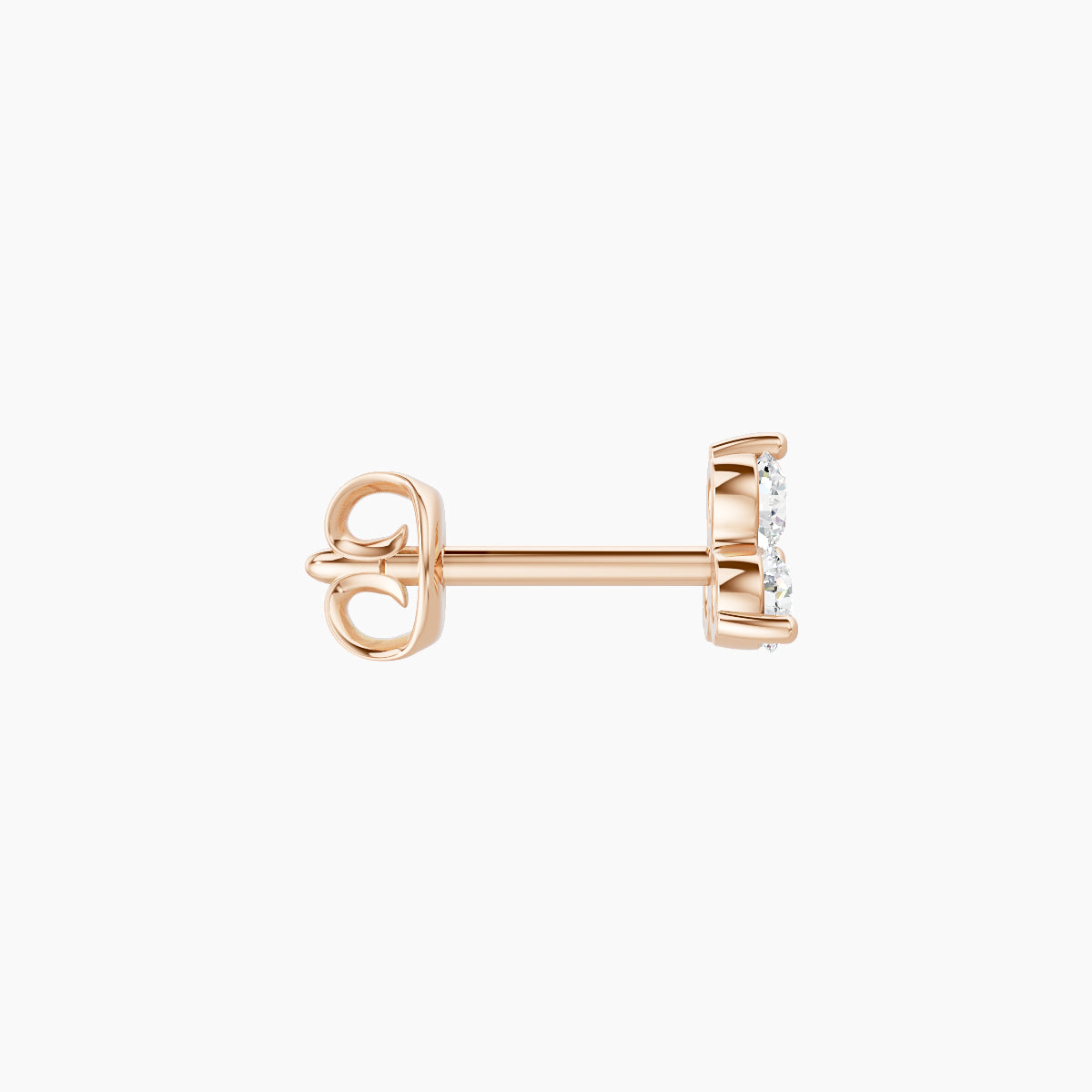 Venus | 18k Rose Gold 4.5 mm Trilogy Diamond Earring