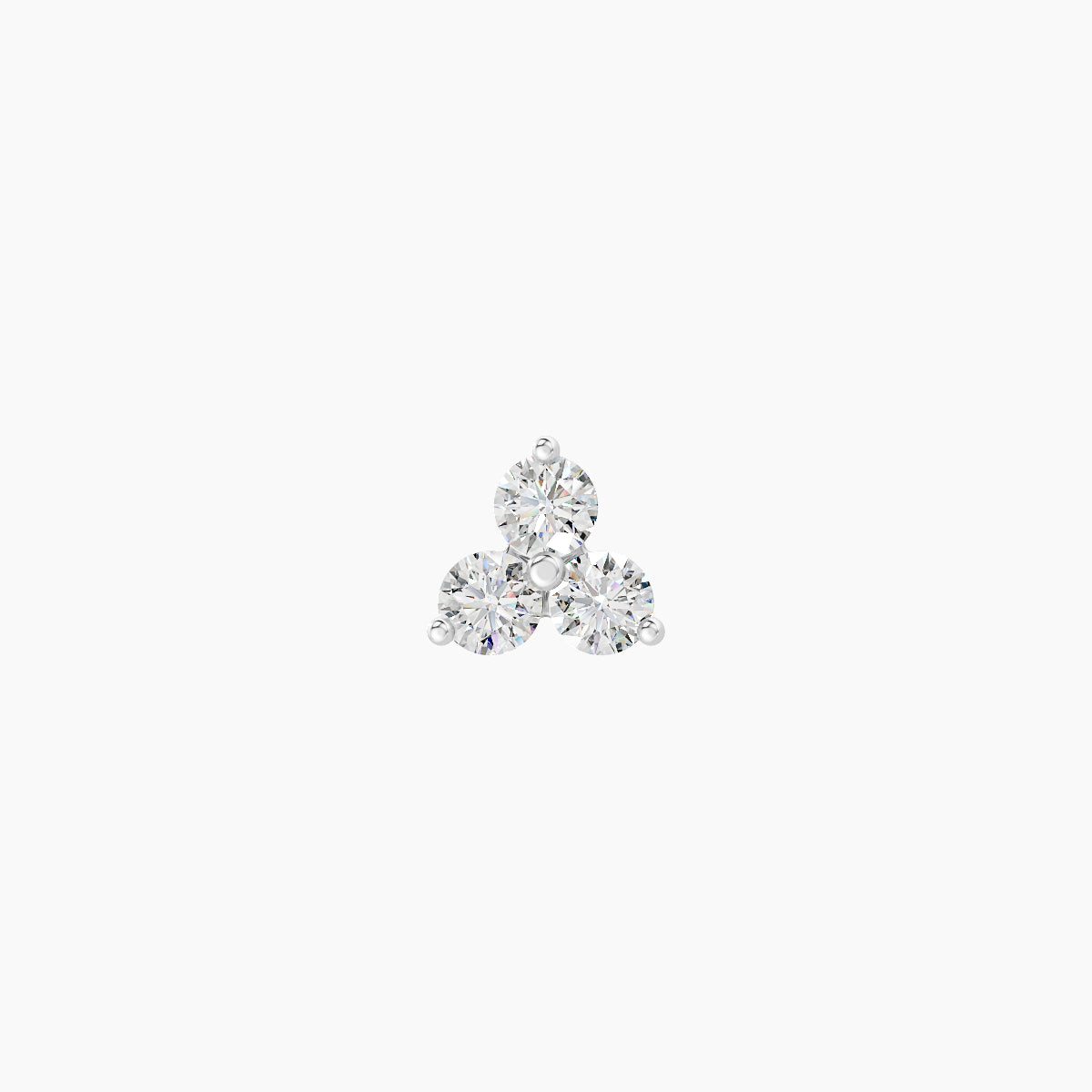 Venus | 18k White Gold 4.5 mm Trilogy Diamond Earring
