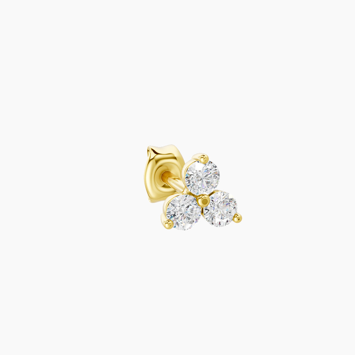 Venus | 18k Yellow Gold 4.5 mm Trilogy Diamond Earring