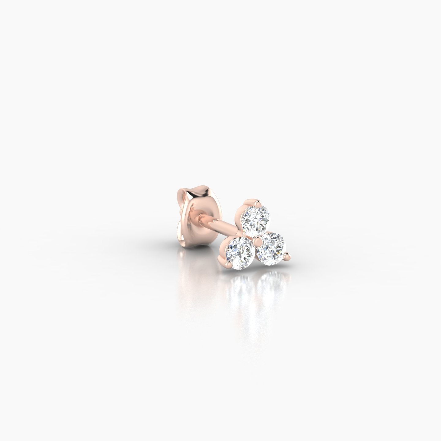 Venus | 18k Rose Gold 4.5 mm Trilogy Diamond Earring
