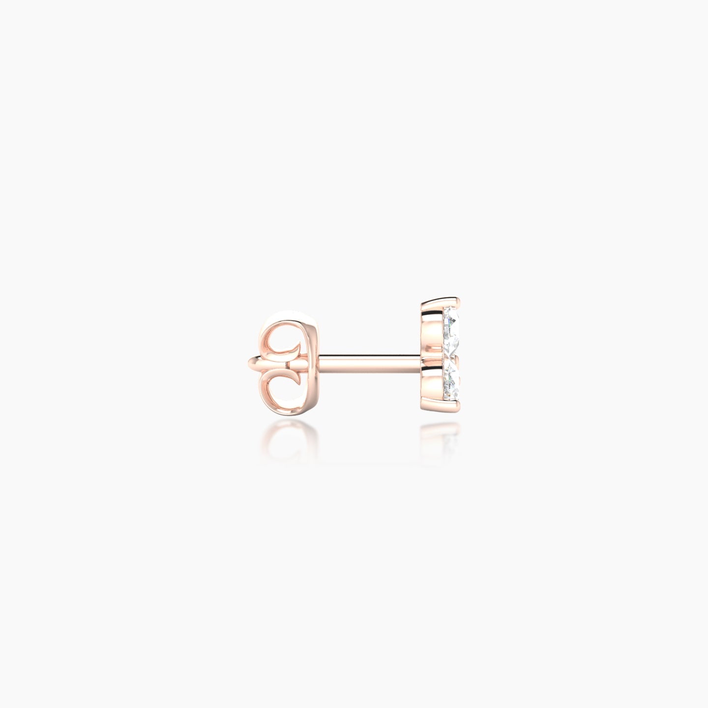 Venus | 18k Rose Gold 4.5 mm Trilogy Diamond Earring