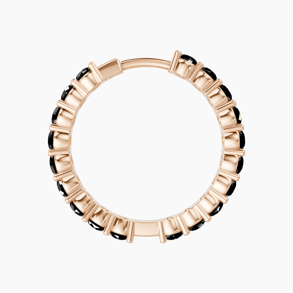 Vesta | 18k Rose Gold 11 mm Black Diamond Hoop Piercing