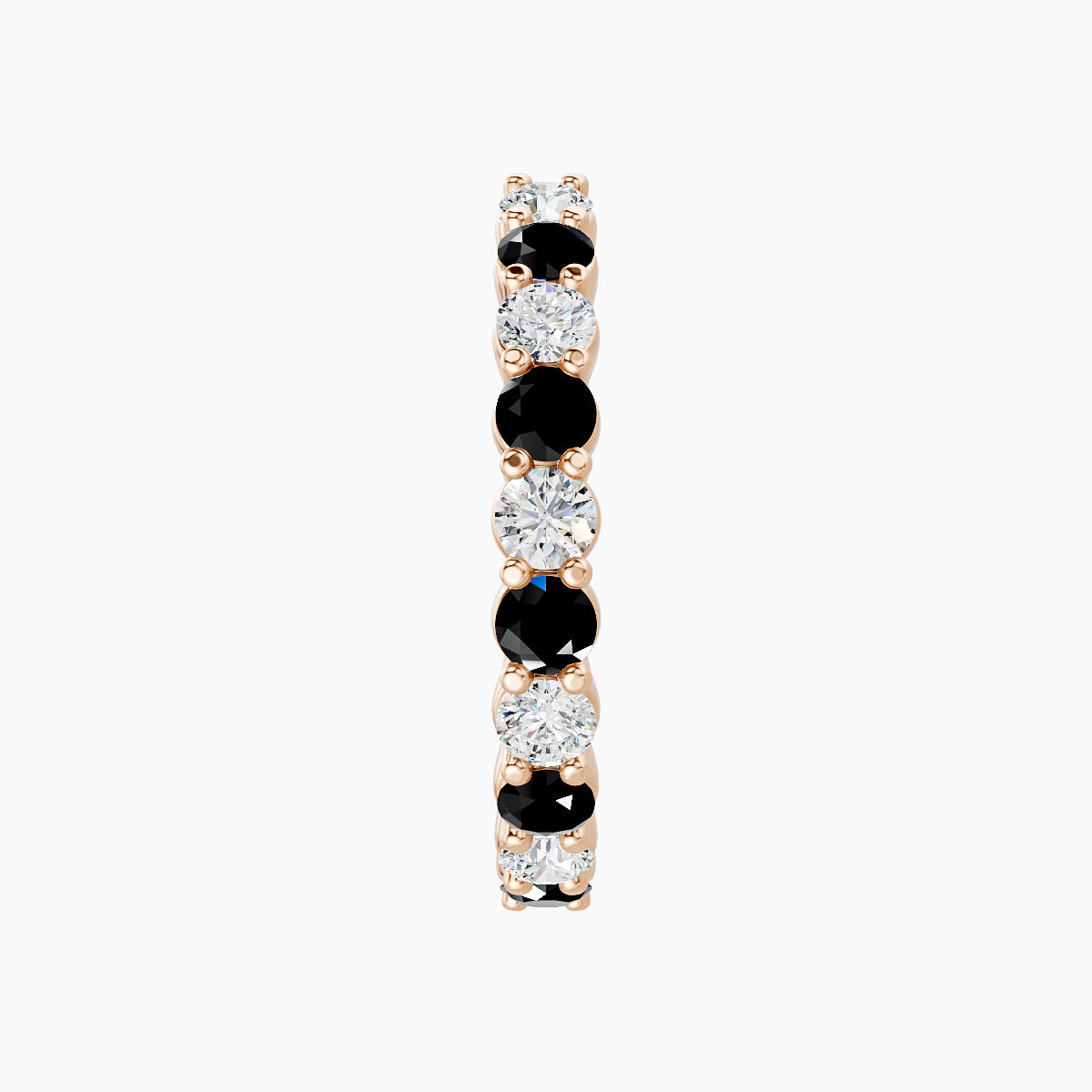 Vesta | 18k Rose Gold 11 mm Black Diamond & Diamond Hoop Piercing