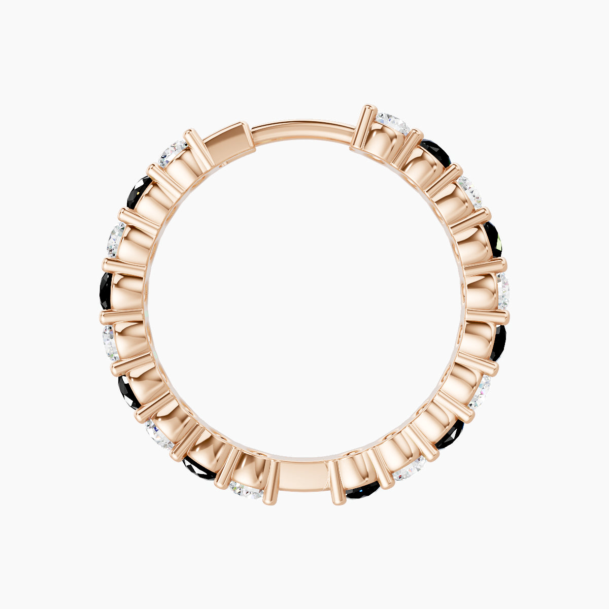 Vesta | 18k Rose Gold 11 mm Black Diamond & Diamond Hoop Piercing