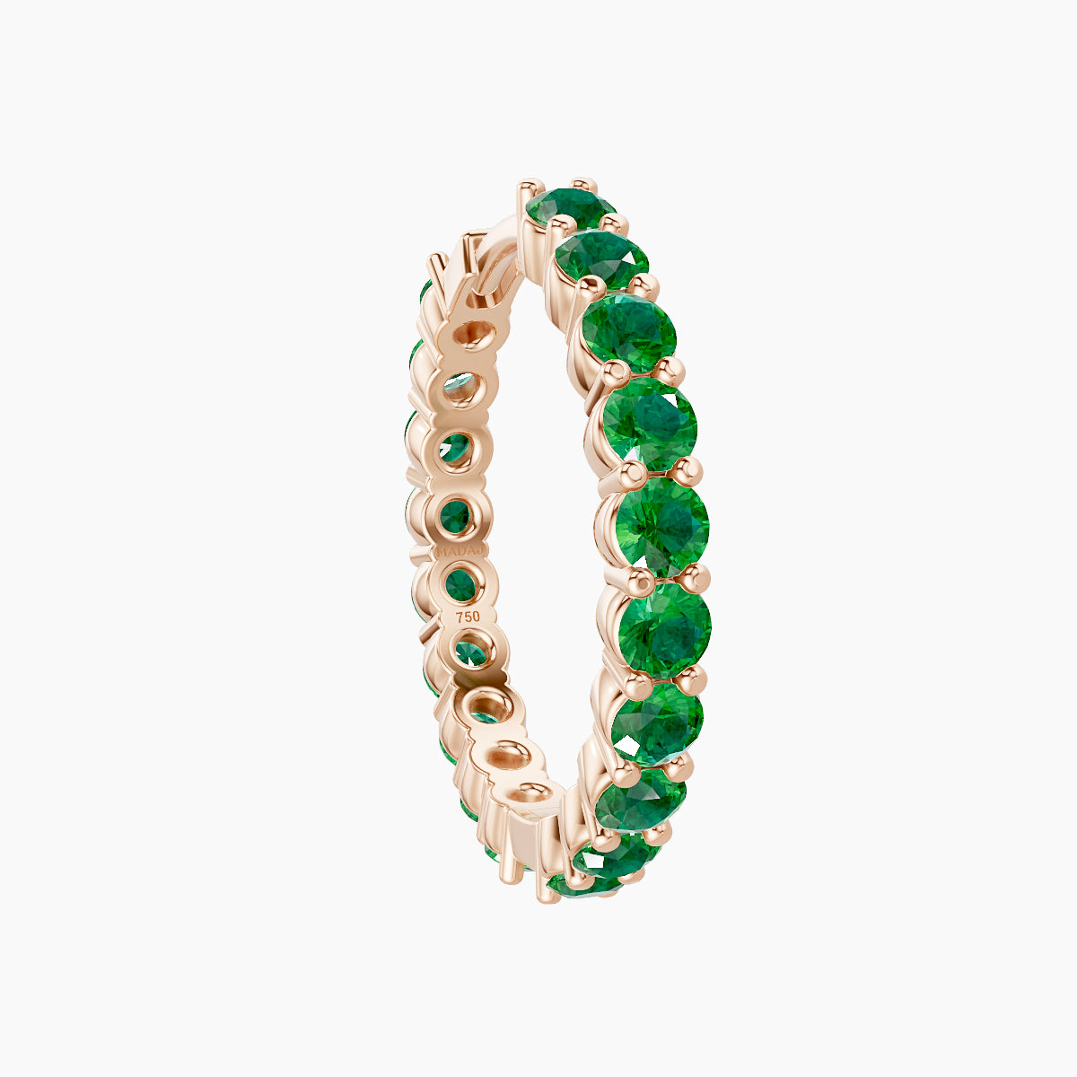 Vesta | 18k Rose Gold 11 mm Emerald Hoop Piercing