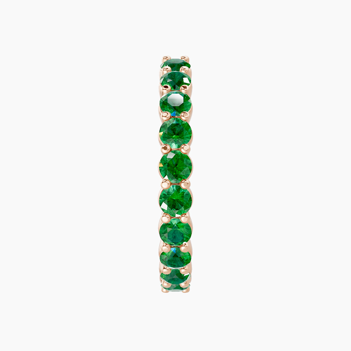 Vesta | 18k Rose Gold 11 mm Emerald Hoop Piercing