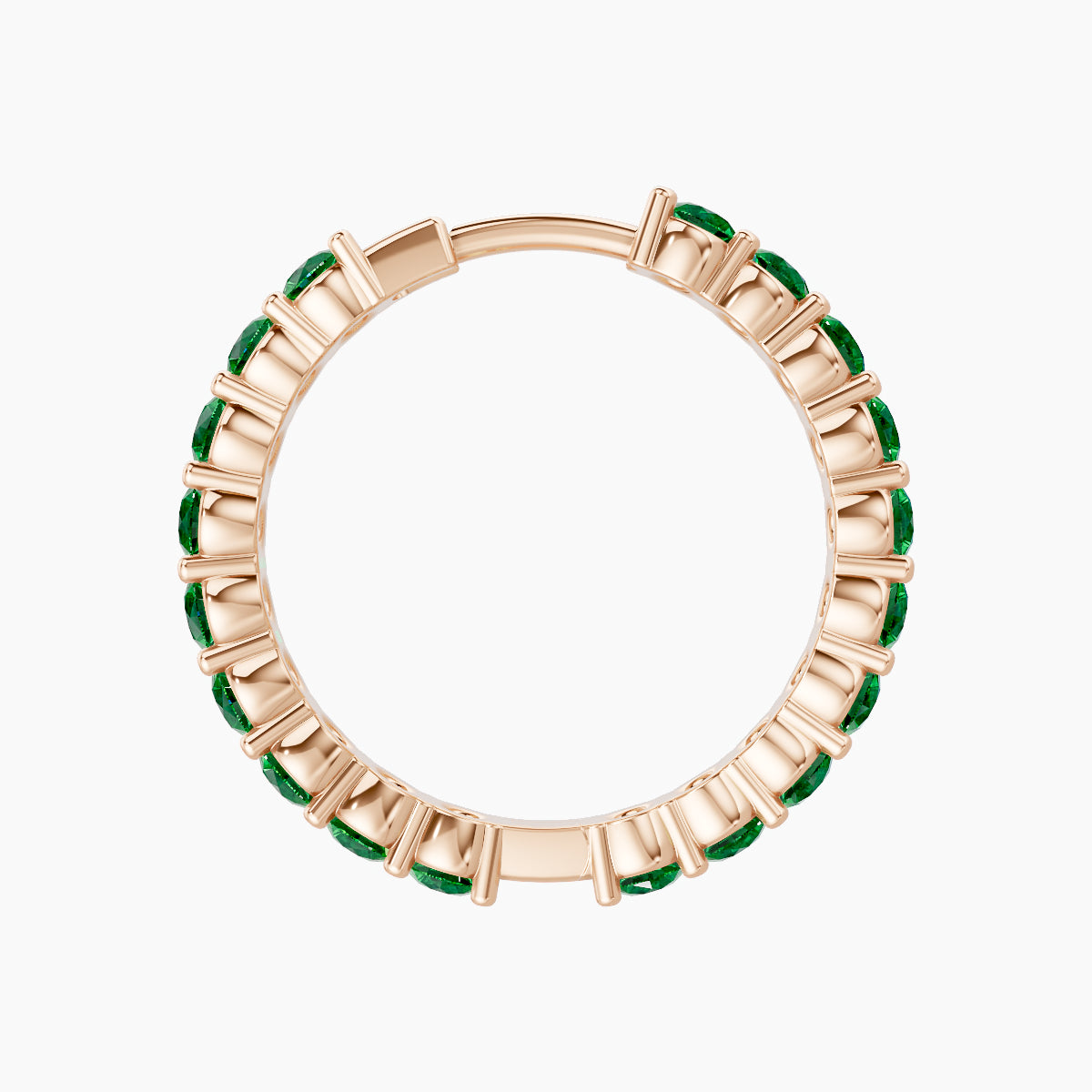 Vesta | 18k Rose Gold 11 mm Emerald Hoop Piercing