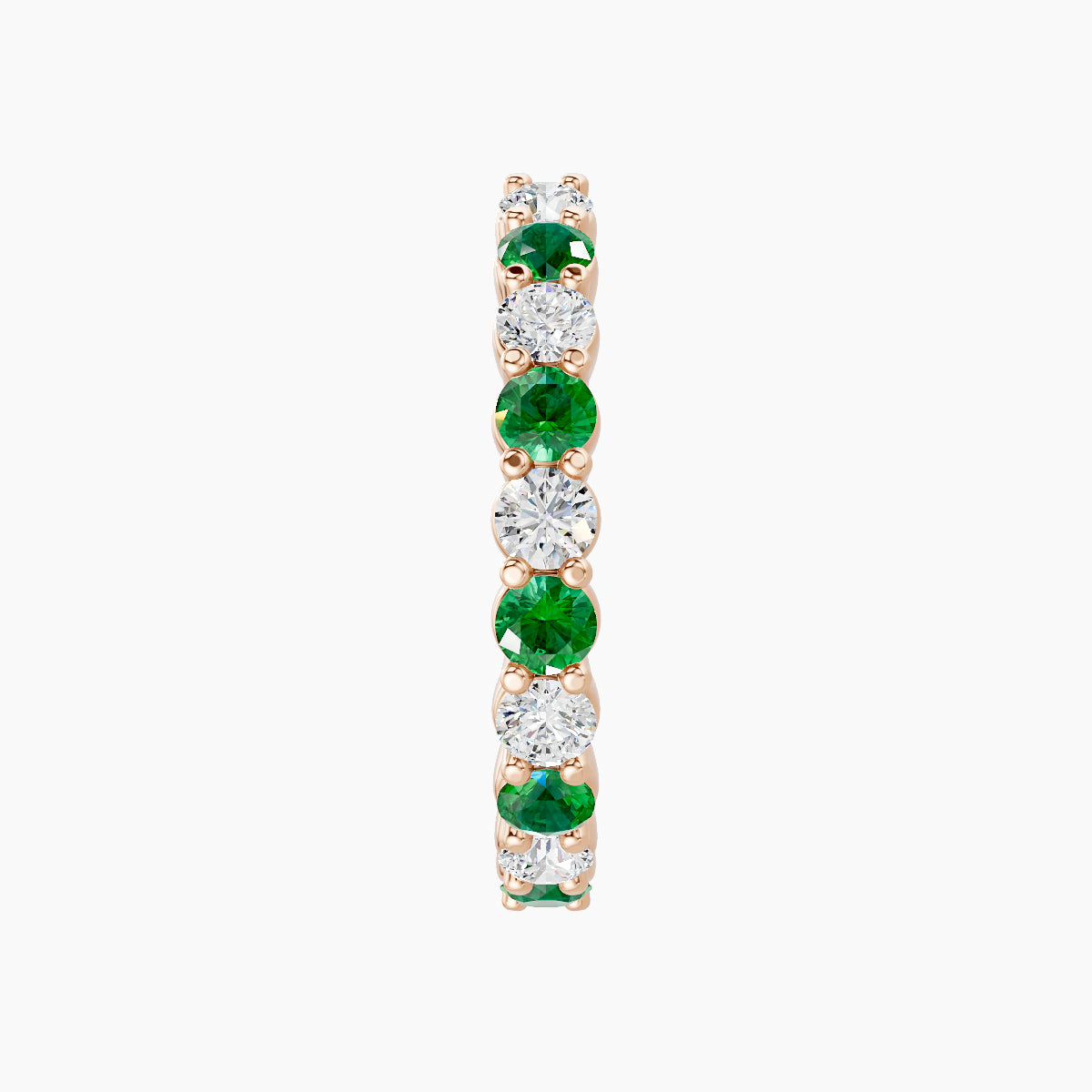 Vesta | 18k Rose Gold 11 mm Emerald & Diamond Hoop Piercing
