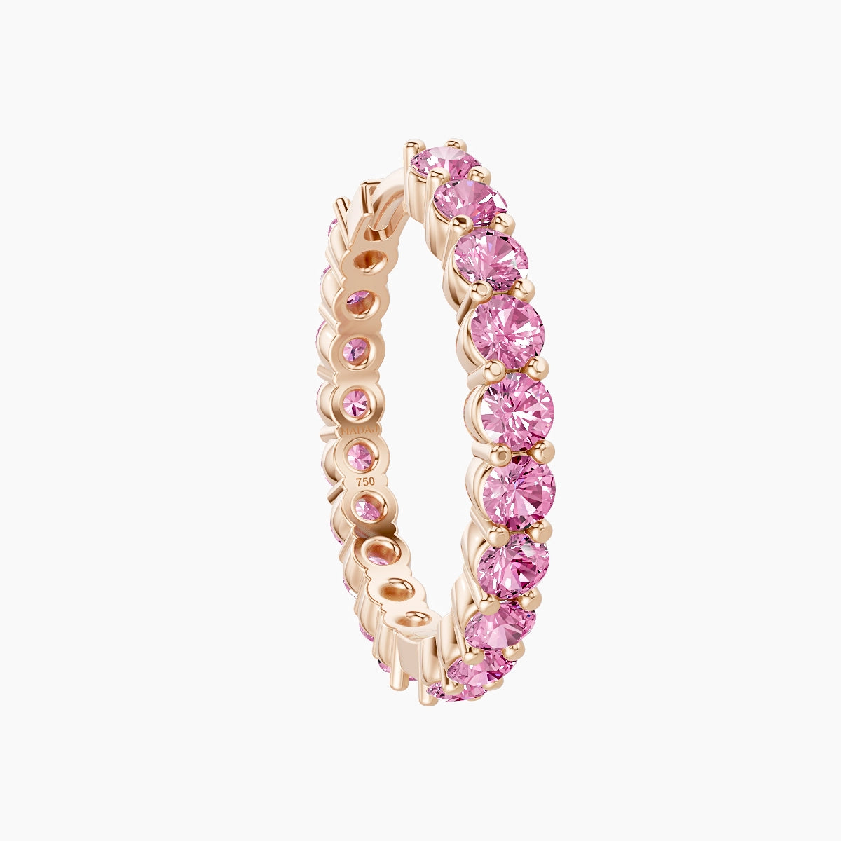 Vesta | 18k Rose Gold 11 mm Pink Sapphire Hoop Piercing