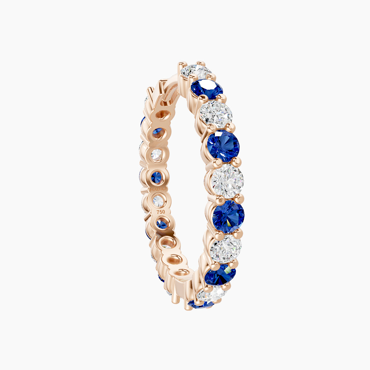Vesta | 18k Rose Gold 11 mm Sapphire & Diamond Hoop Piercing