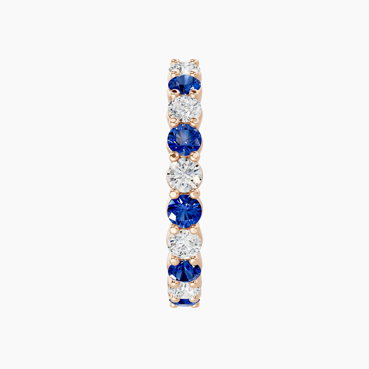 Vesta | 18k Rose Gold 11 mm Sapphire & Diamond Hoop Piercing