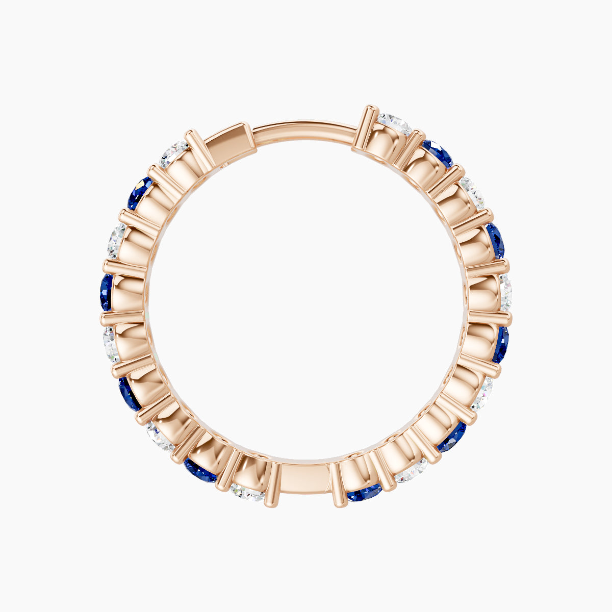 Vesta | 18k Rose Gold 11 mm Sapphire & Diamond Hoop Piercing