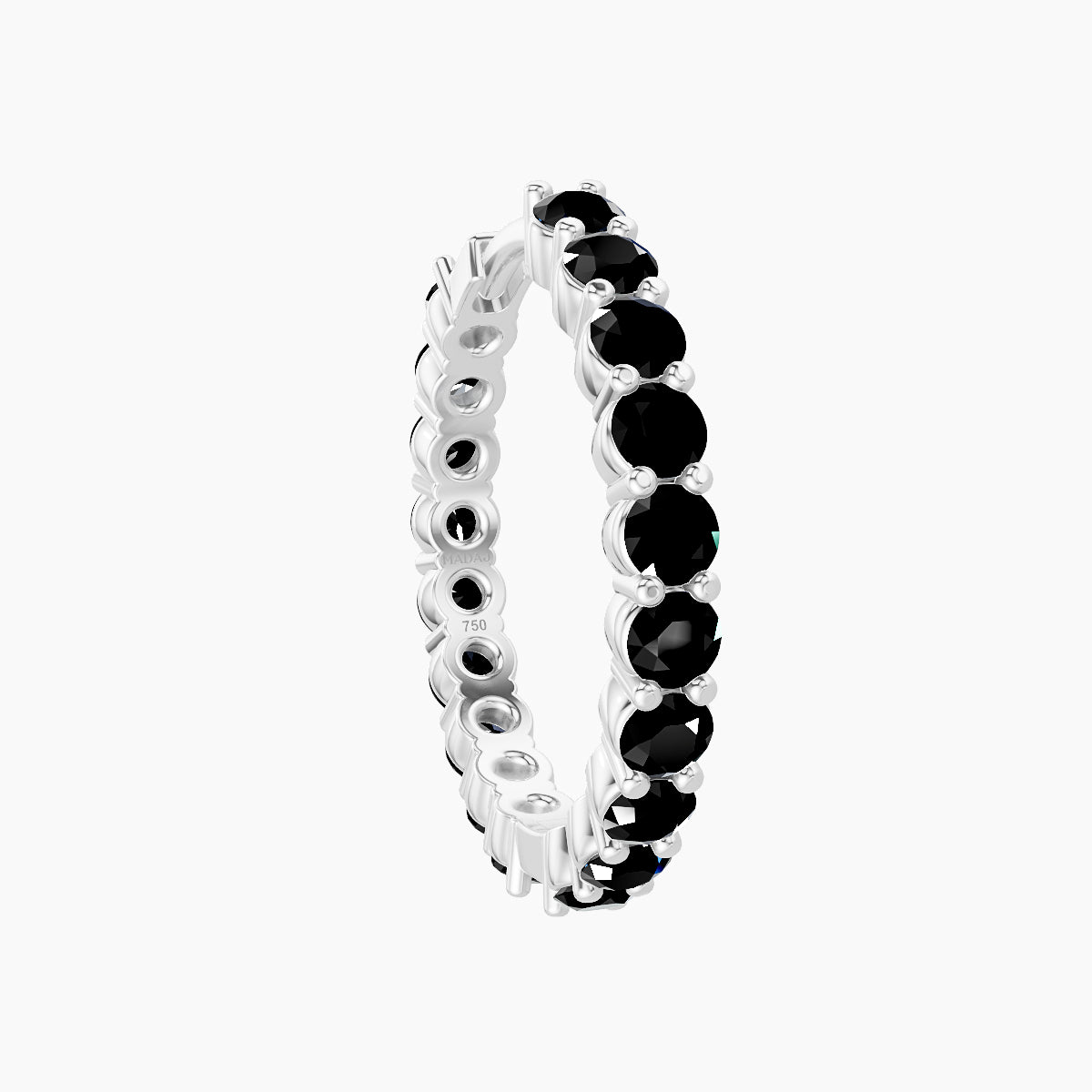 Vesta | 18k White Gold 11 mm Black Diamond Hoop Piercing