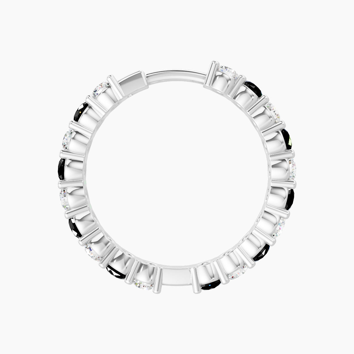 Vesta | 18k White Gold 11 mm Black Diamond & Diamond Hoop Piercing