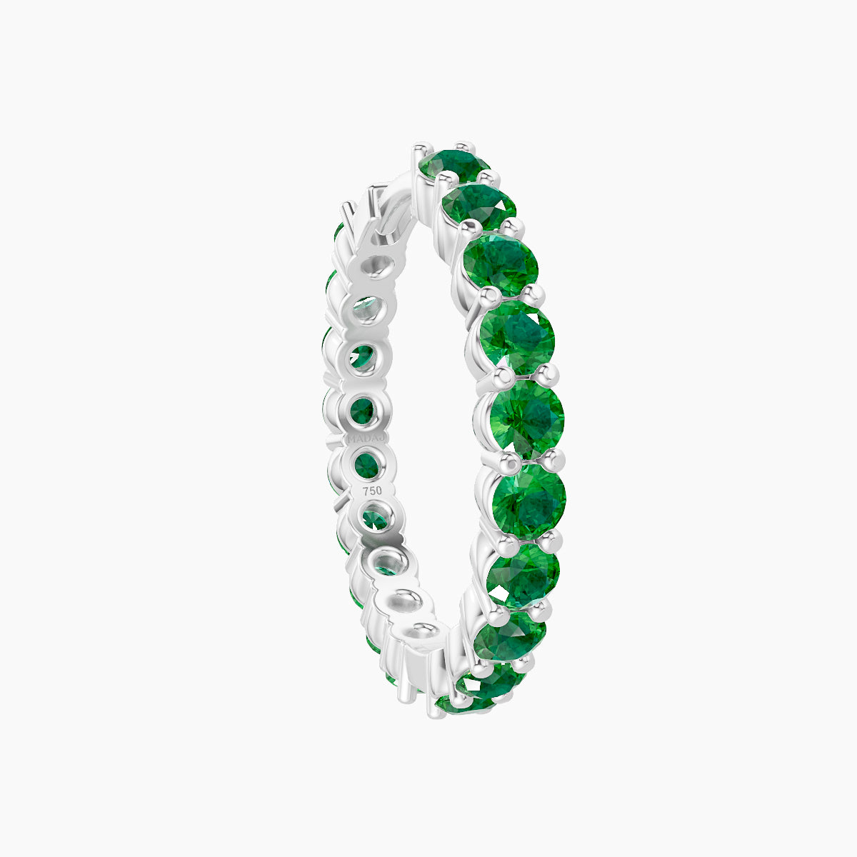Vesta | 18k White Gold 11 mm Emerald Hoop Piercing