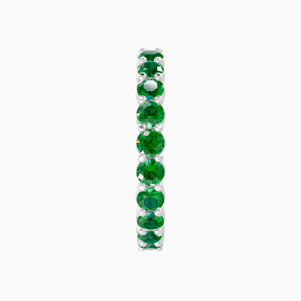Vesta | 18k White Gold 11 mm Emerald Hoop Piercing
