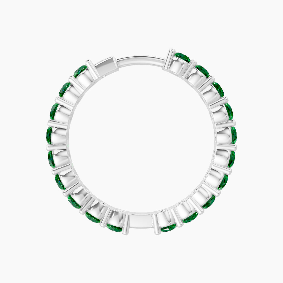 Vesta | 18k White Gold 11 mm Emerald Hoop Piercing