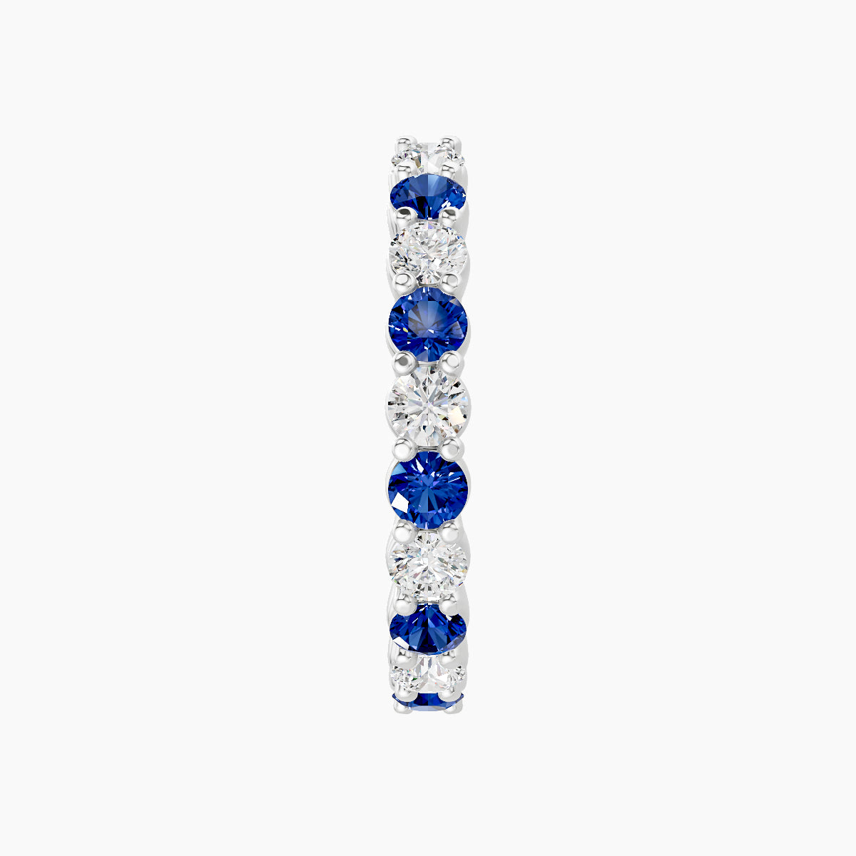 Vesta | 18k White Gold 11 mm Sapphire & Diamond Hoop Piercing