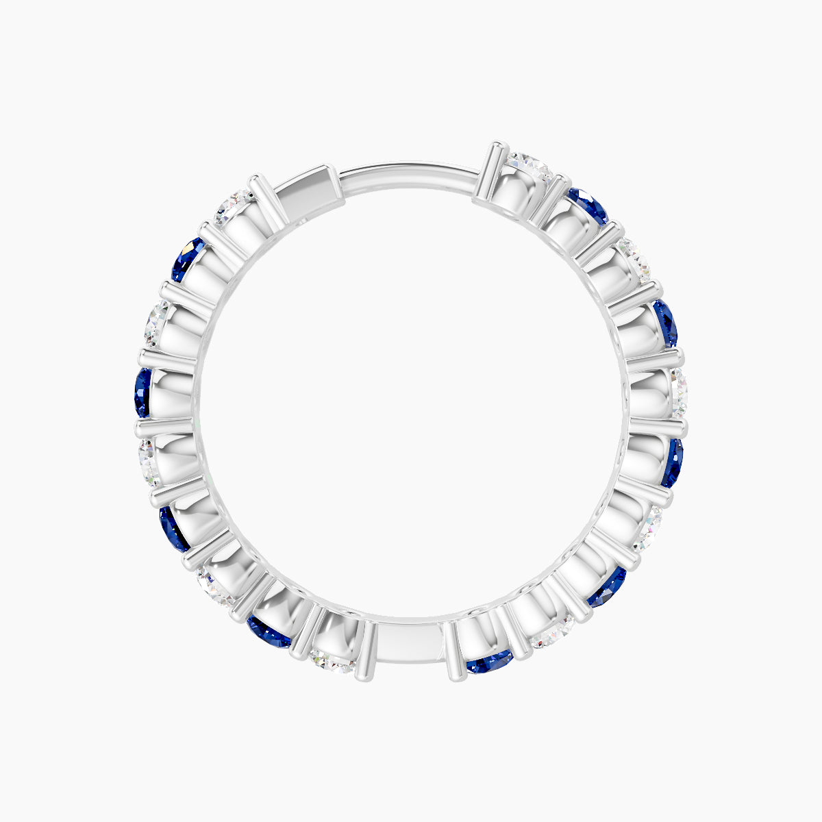 Vesta | 18k White Gold 11 mm Sapphire & Diamond Hoop Piercing