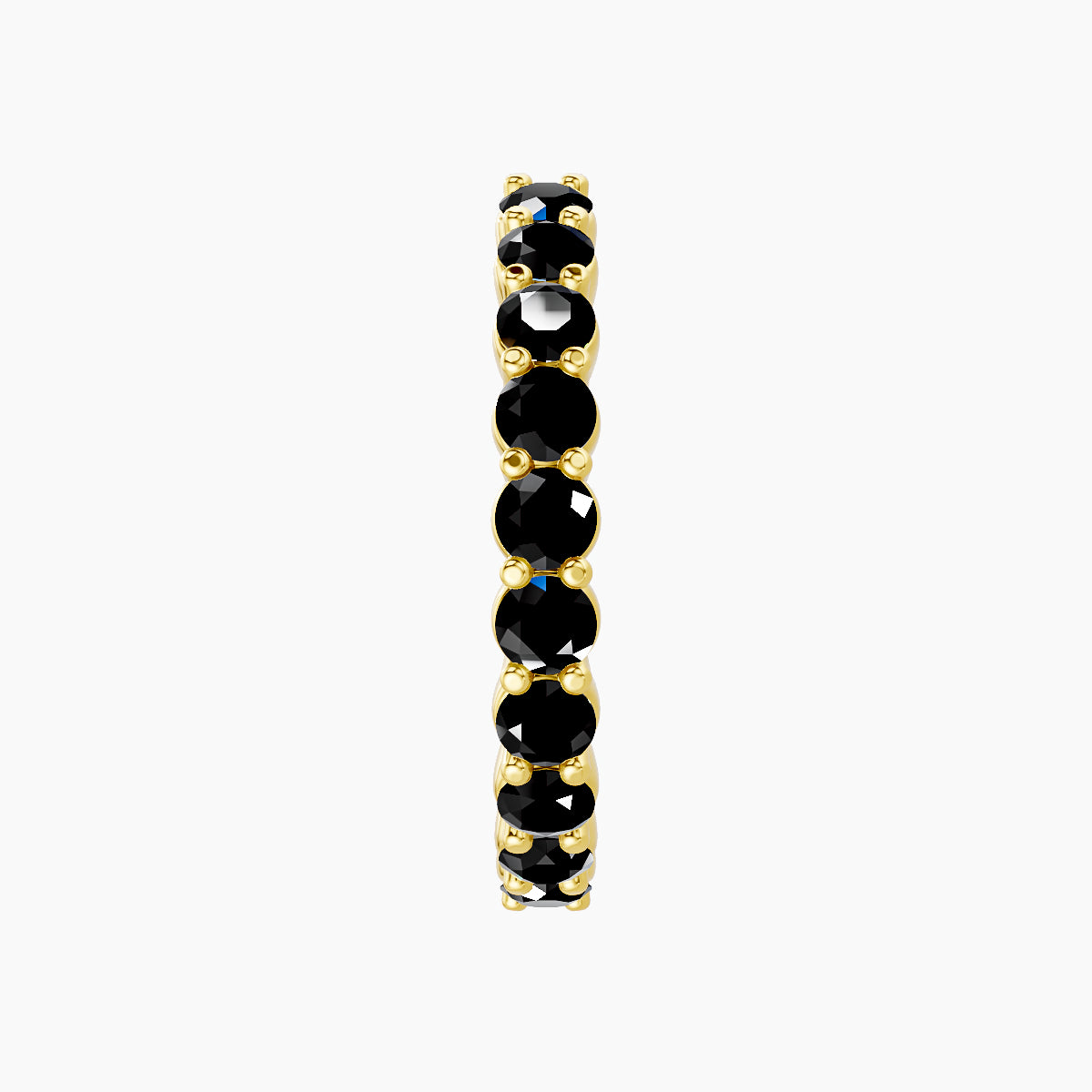 Vesta | 18k Yellow Gold 11 mm Black Diamond Hoop Piercing