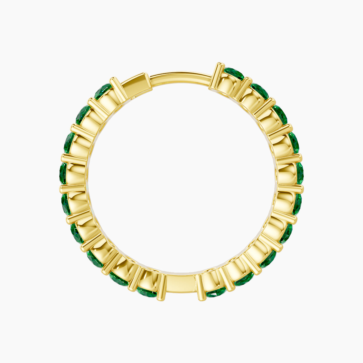Vesta | 18k Yellow Gold 11 mm Emerald Hoop Piercing