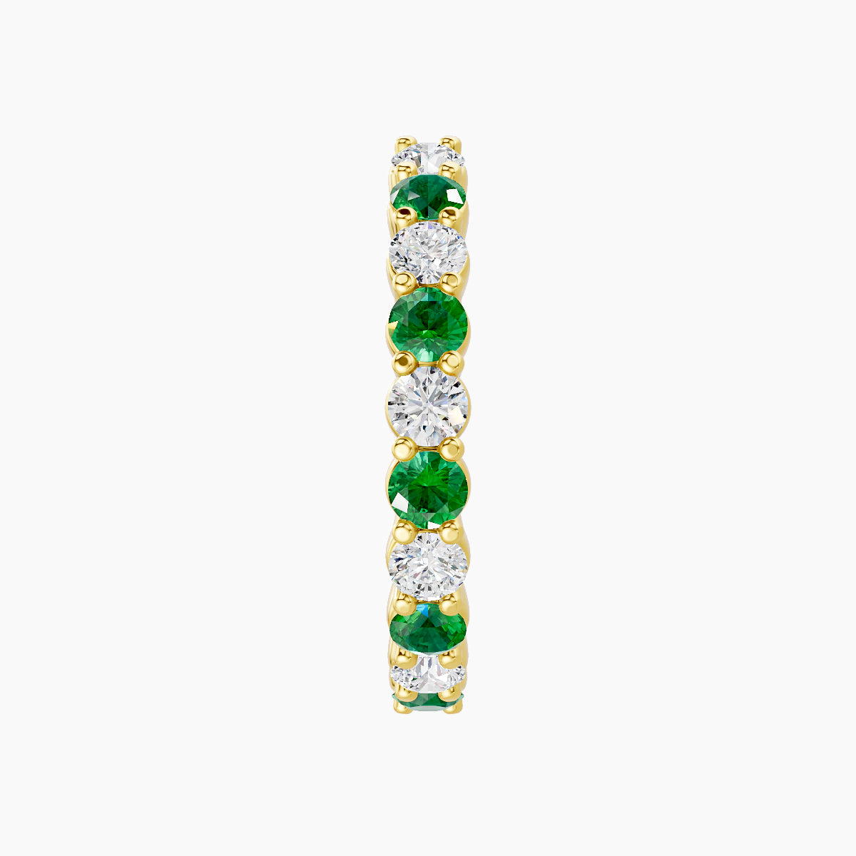 Vesta | 18k Yellow Gold 11 mm Emerald & Diamond Hoop Piercing