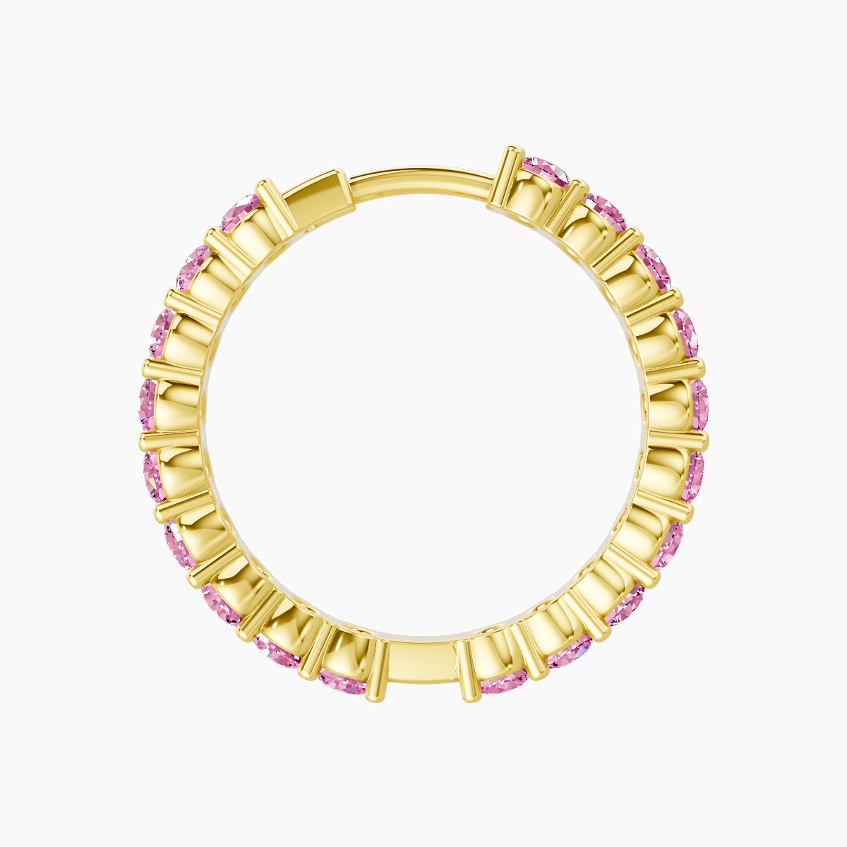 Vesta | 18k Yellow Gold 11 mm Pink Sapphire Hoop Piercing