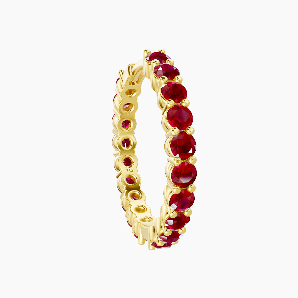 Vesta | 18k Yellow Gold 11 mm Ruby Hoop Piercing