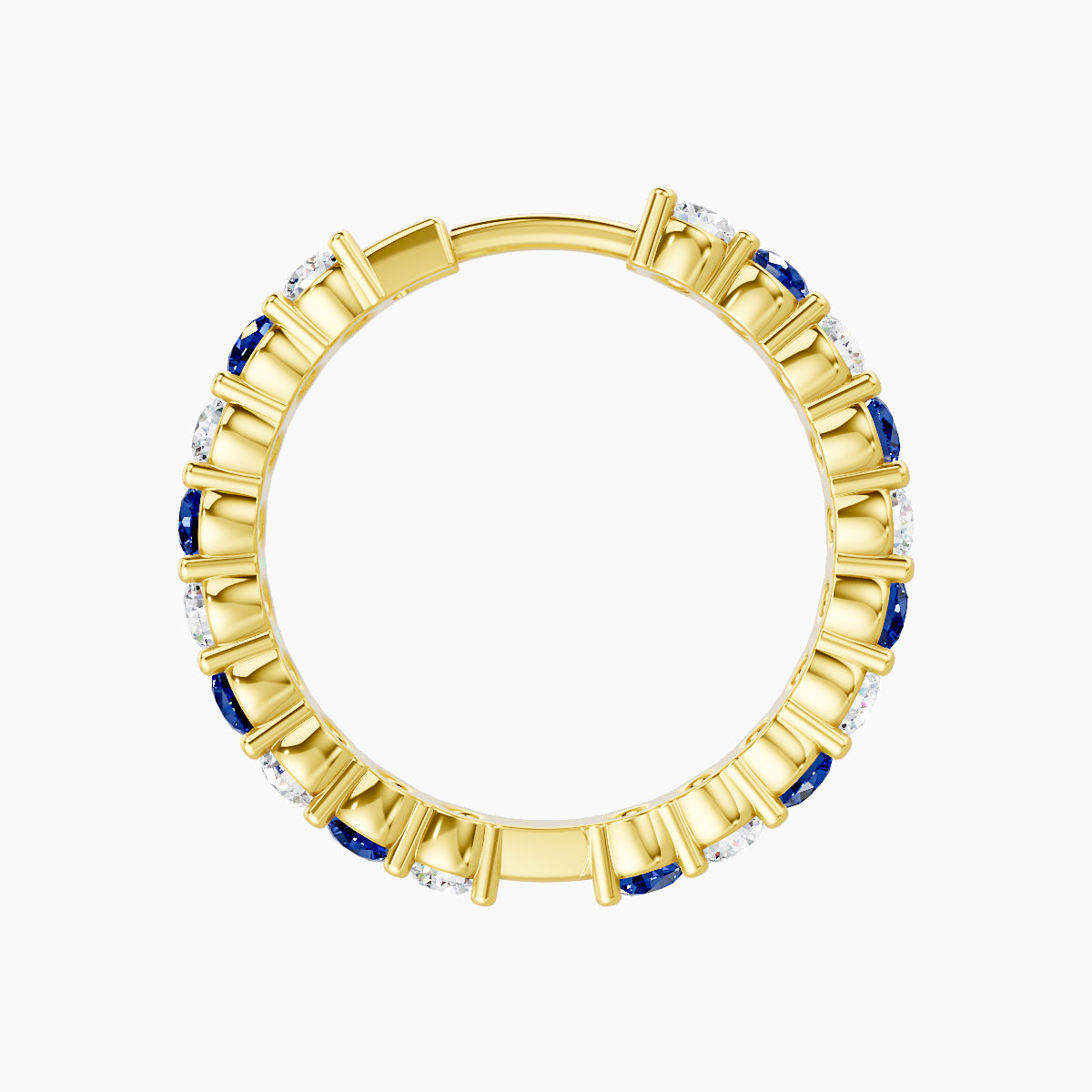 Vesta | 18k Yellow Gold 11 mm Sapphire & Diamond Hoop Piercing