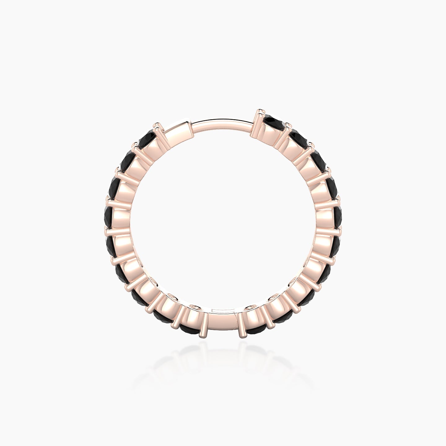 Vesta | 18k Rose Gold 11 mm Black Diamond Hoop Piercing