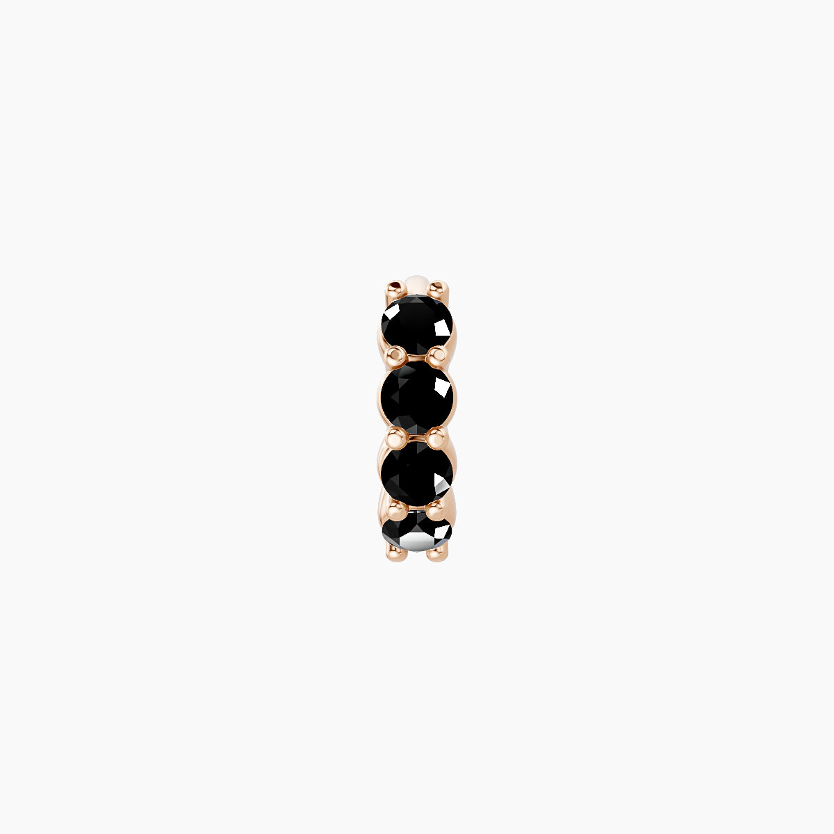 Vesta | 18k Rose Gold 5 mm Black Diamond Hoop Piercing