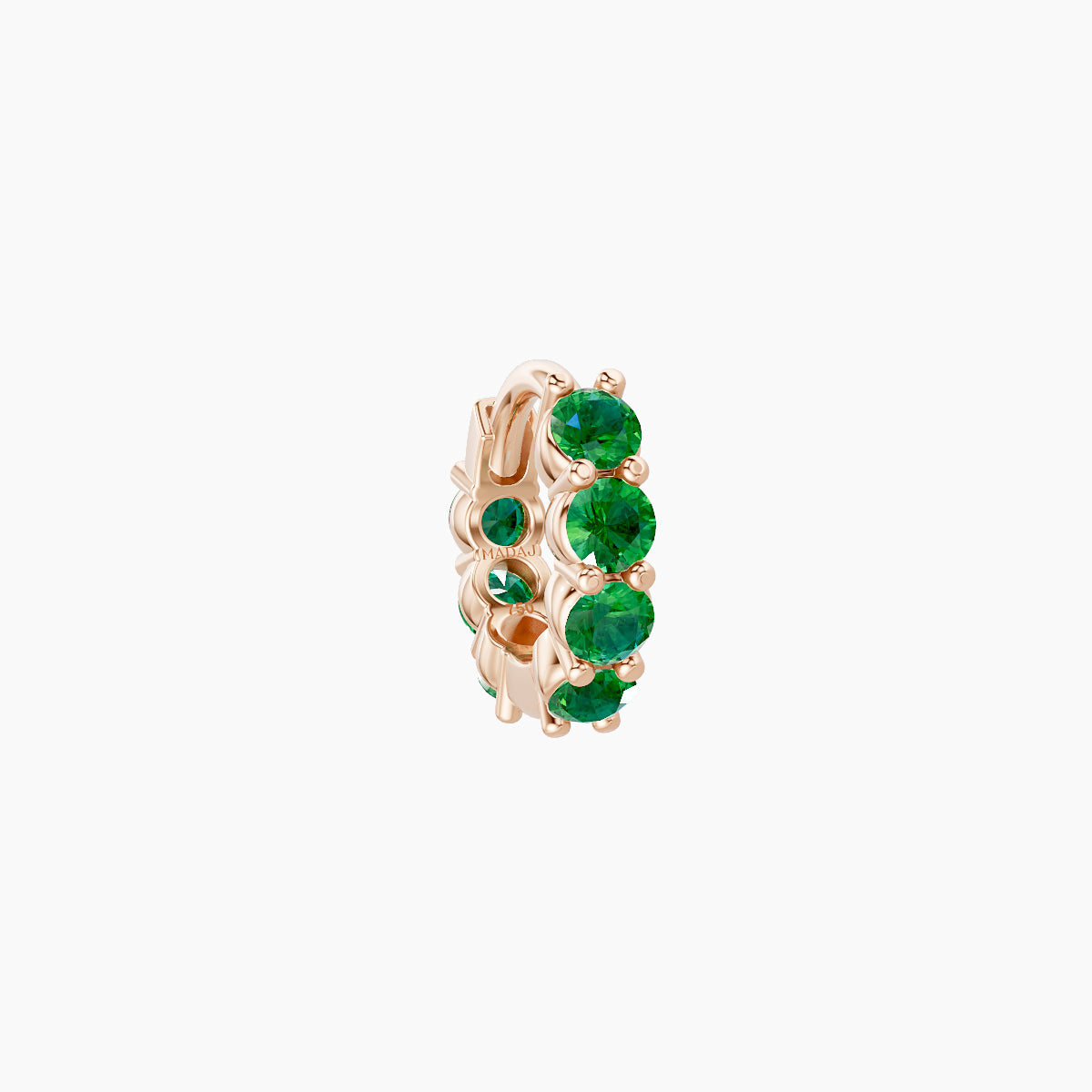 Vesta | 18k Rose Gold 5 mm Emerald Hoop Piercing