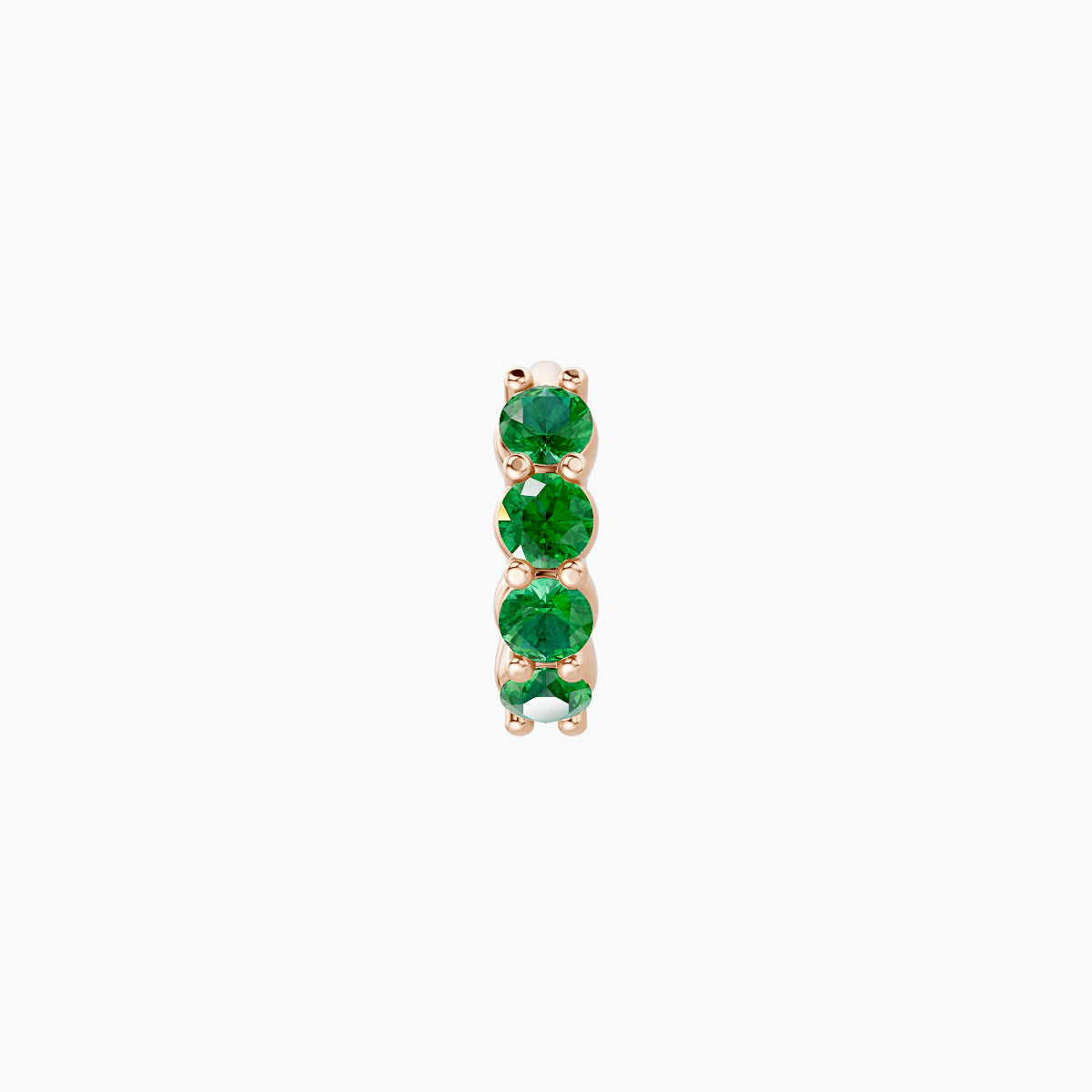 Vesta | 18k Rose Gold 5 mm Emerald Hoop Piercing