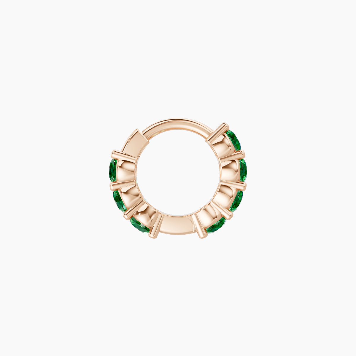 Vesta | 18k Rose Gold 5 mm Emerald Hoop Piercing