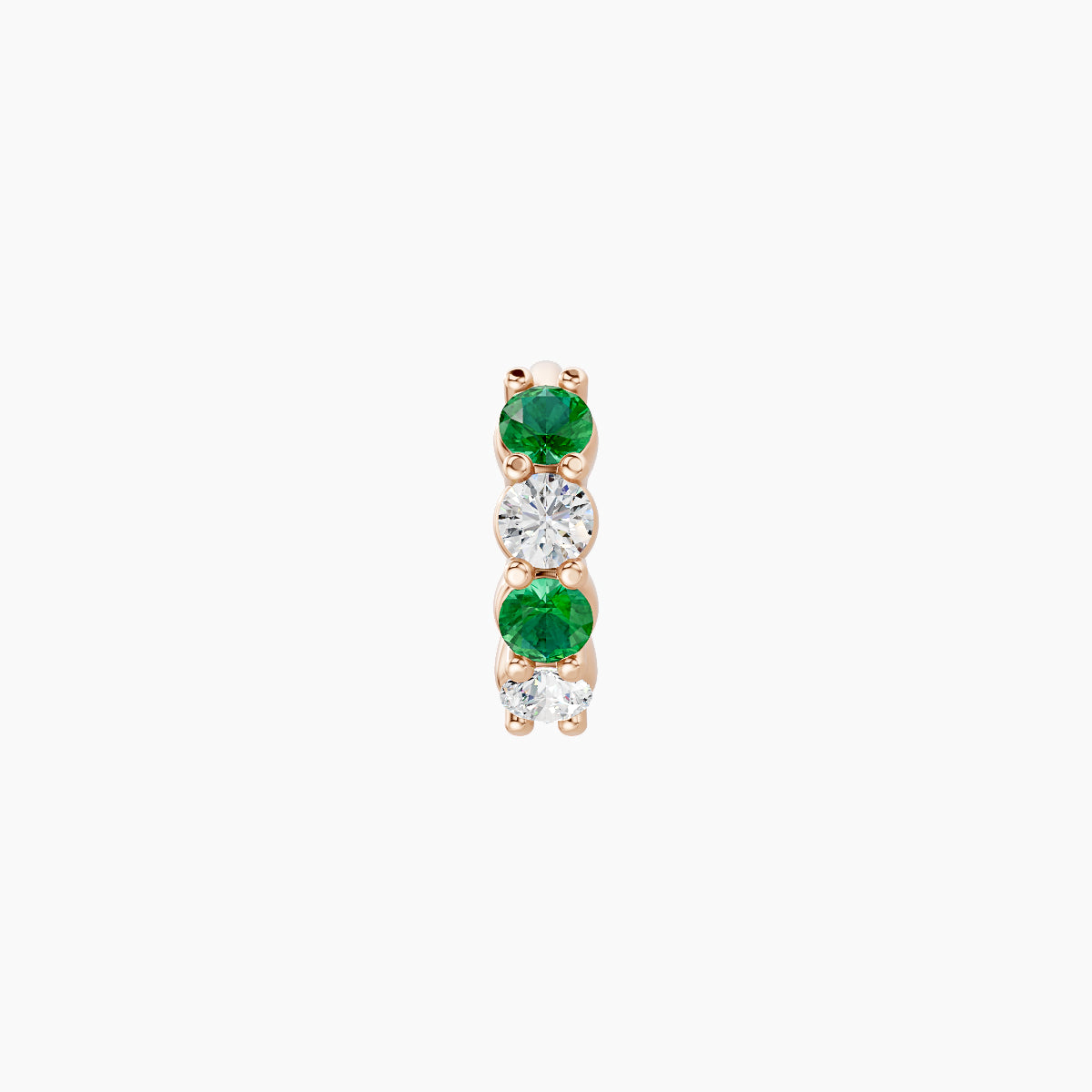 Vesta | 18k Rose Gold 5 mm Emerald & Diamond Hoop Piercing
