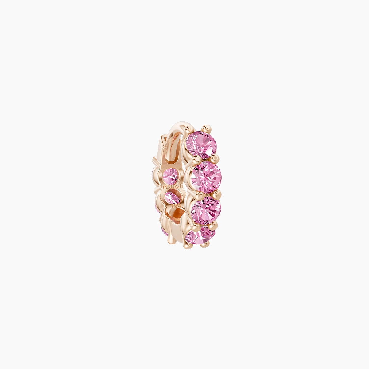 Vesta | 18k Rose Gold 5 mm Pink Sapphire Hoop Piercing