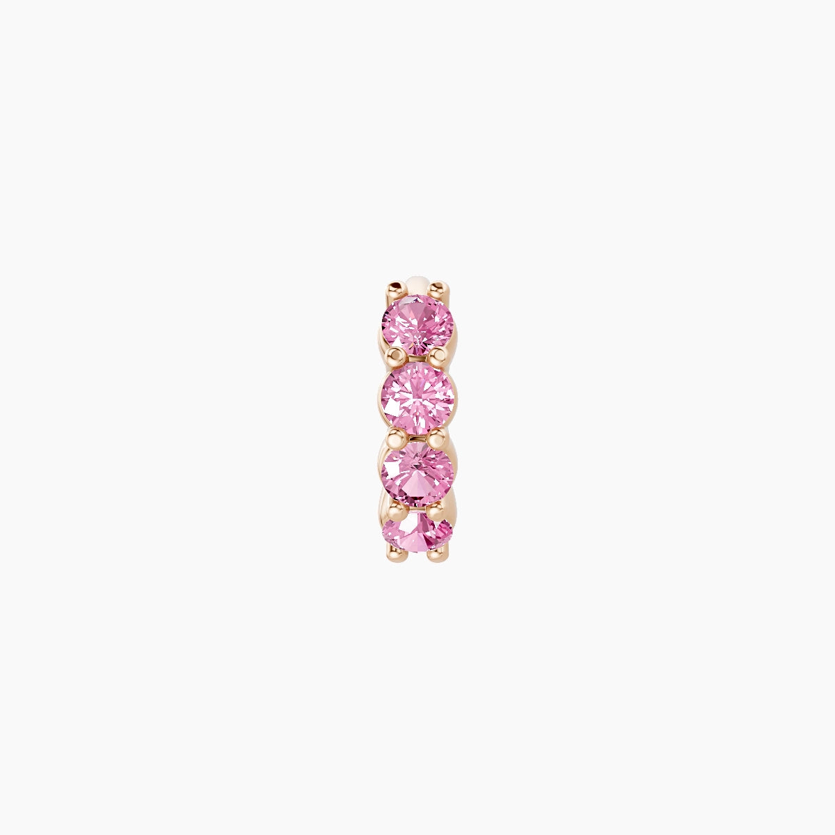 Vesta | 18k Rose Gold 5 mm Pink Sapphire Hoop Piercing