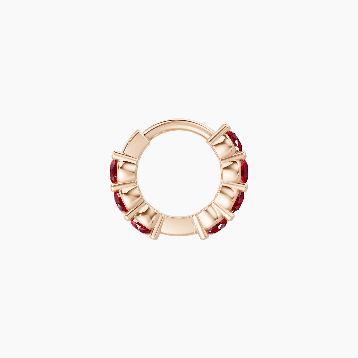 Vesta | 18k Rose Gold 5 mm Ruby Hoop Piercing